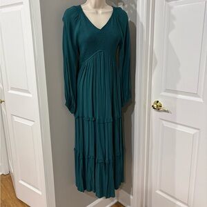 NWOT Long Sleeve Teal Maxi Dress